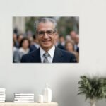 Mohammad Reza Shah Smiling in a Suit – AI Generated Portrait