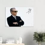 Mohammad Reza Shah Sunglasses Portrait Canvas Wall Art – Persian Royal Decor