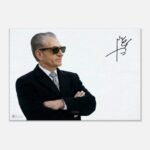 Mohammad Reza Shah Sunglasses Portrait Canvas Wall Art – Persian Royal Decor — detail 3
