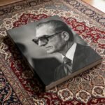 Mohammad Reza Shah Sunglasses Portrait Canvas Wall Art – Persian Royal Decor — detail 8