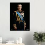 Mohammad Reza Shah Supreme Commander Canvas Wall Art – Premium Persian Royal Decor