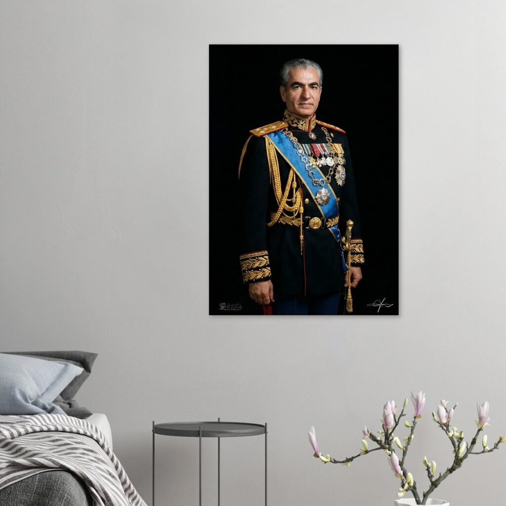Mohammad Reza Shah Supreme Commander Canvas Wall Art – Premium Persian Royal Decor — detail 2