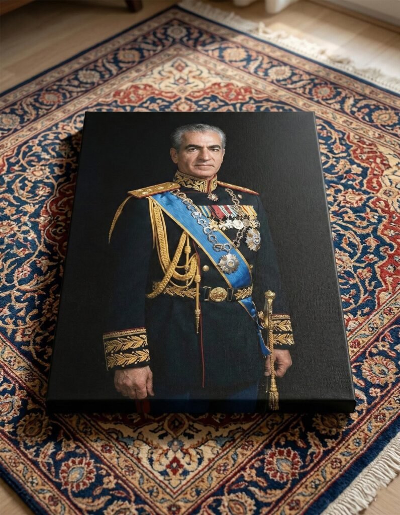 Mohammad Reza Shah Supreme Commander Canvas Wall Art – Premium Persian Royal Decor — detail 5