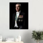 Mohammad Reza Shah Tuxedo Portrait Canvas Print – Royal Persian Historic Decor