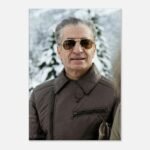 Mohammad Reza Shah Winter Portrait Canvas Print – Persian Royal Ski Decor — detail 3