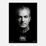 Monochrome Canvas Art – Dramatic Portrait of Mohammad Reza Shah Pahlavi — detail 3