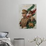 Pahlavi Dynasty Kings Portrait Canvas Print – 3D Illusion Military Uniforms, Persian Historic Art — detail 2