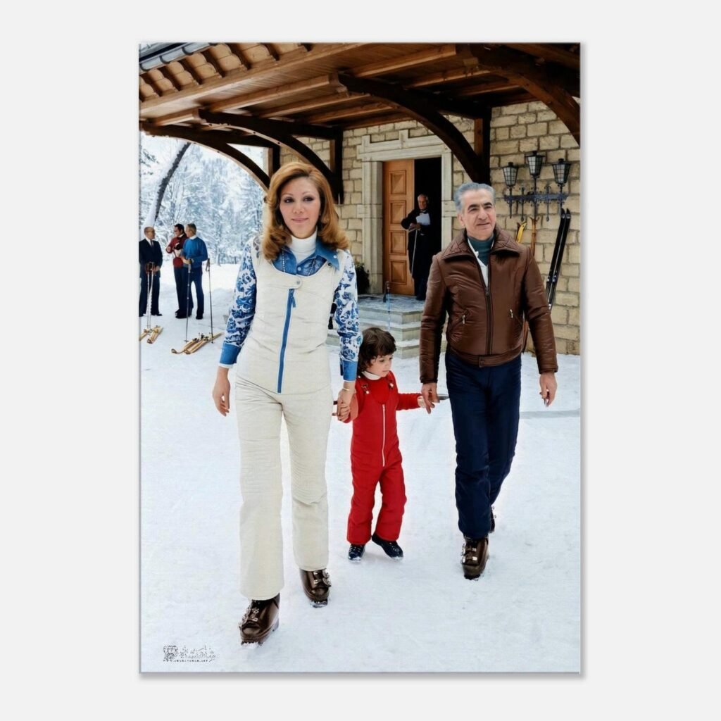Pahlavi Family Ski Canvas Wall Art – Persian Royal Historic Decor — detail 2