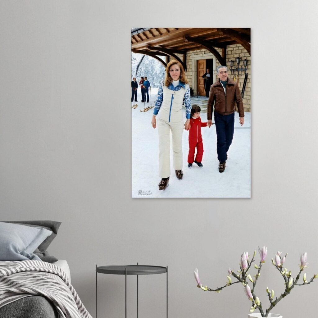 Pahlavi Family Ski Canvas Wall Art – Persian Royal Historic Decor — detail 3