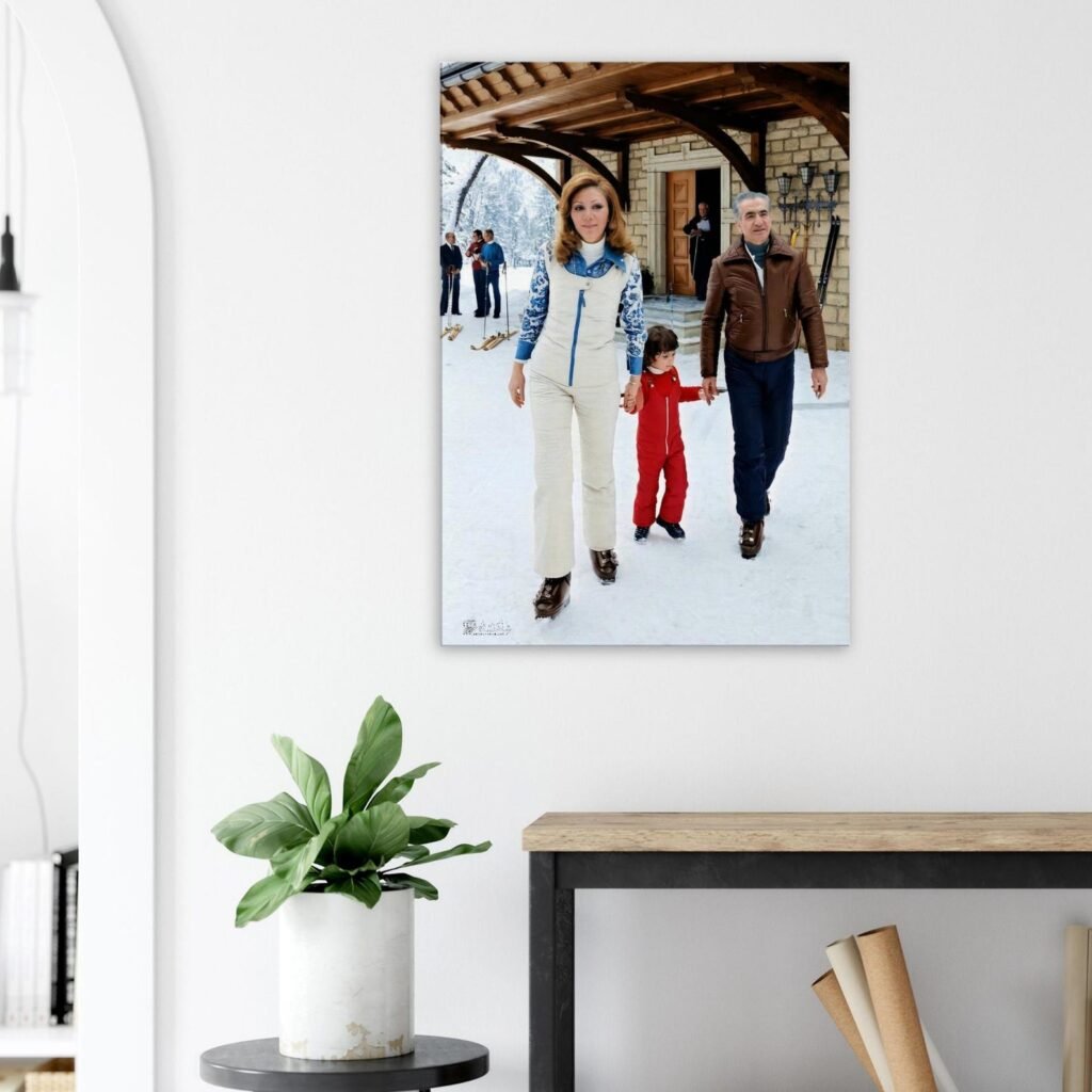 Pahlavi Family Ski Canvas Wall Art – Persian Royal Historic Decor — detail 4