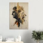 Prince Reza Pahlavi and the Majestic Lion – Conceptual Canvas Wall Art