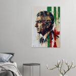 Prince Reza Pahlavi Lion Sun Flag Canvas Art – Persian Royal Decor — detail 2