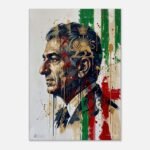 Prince Reza Pahlavi Lion Sun Flag Canvas Art – Persian Royal Decor — detail 3