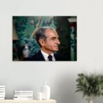 Profile Portrait of Mohammad Reza Shah in a Suit – Classic Luxury Canvas Wall Art
