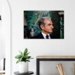 Profile Portrait of Mohammad Reza Shah in a Suit – Classic Luxury Canvas Wall Art — detail 3
