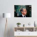 Profile Portrait of Mohammad Reza Shah in a Suit – Classic Luxury Canvas Wall Art — detail 4