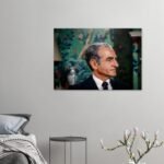 Profile Portrait of Mohammad Reza Shah in a Suit – Classic Luxury Canvas Wall Art — detail 5