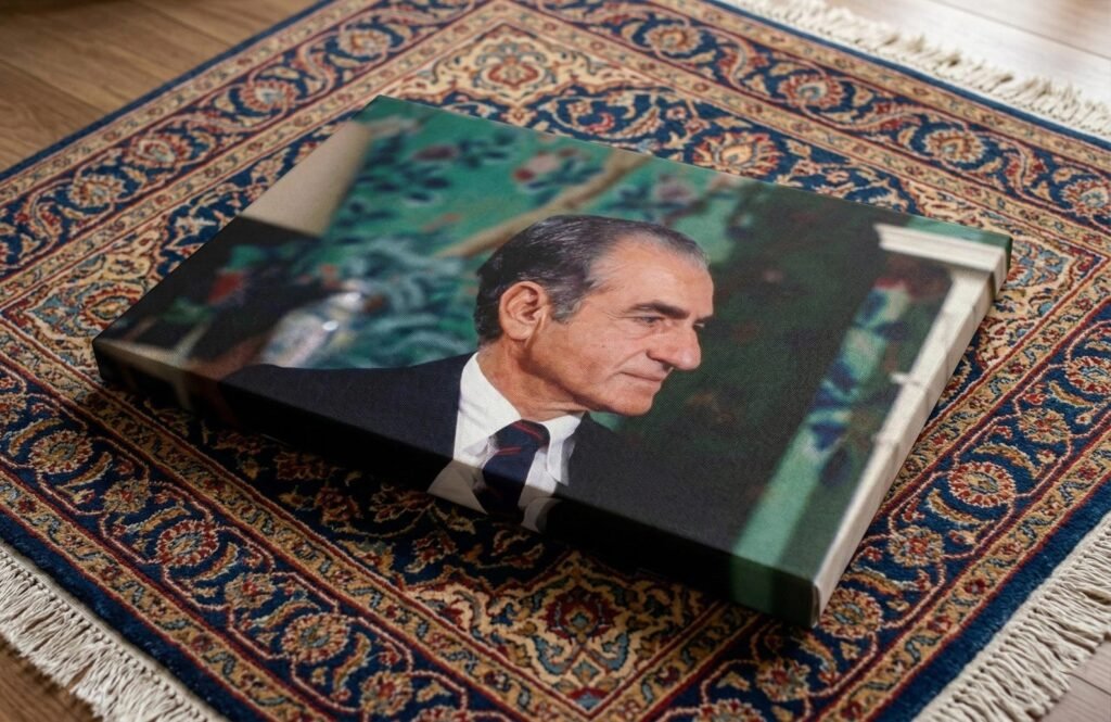 Profile Portrait of Mohammad Reza Shah in a Suit – Classic Luxury Canvas Wall Art — detail 6
