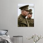 Reza Shah and Mohammad Reza Shah Military Portrait Canvas Print – Persian Royal Decor — detail 2