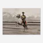 Reza Shah Pahlavi on Horseback – Historic Military Canvas Art — detail 2
