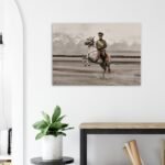 Reza Shah Pahlavi on Horseback – Historic Military Canvas Art — detail 3