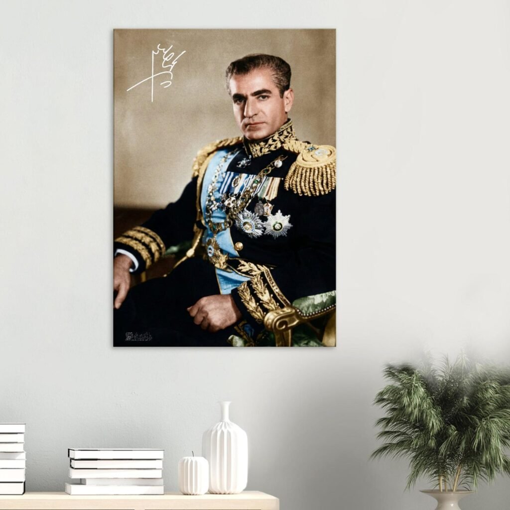 Reza Shah Pahlavi Portrait Canvas Art – Persian Royal Military Decor