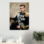 Reza Shah Pahlavi Portrait Canvas Art – Persian Royal Military Decor