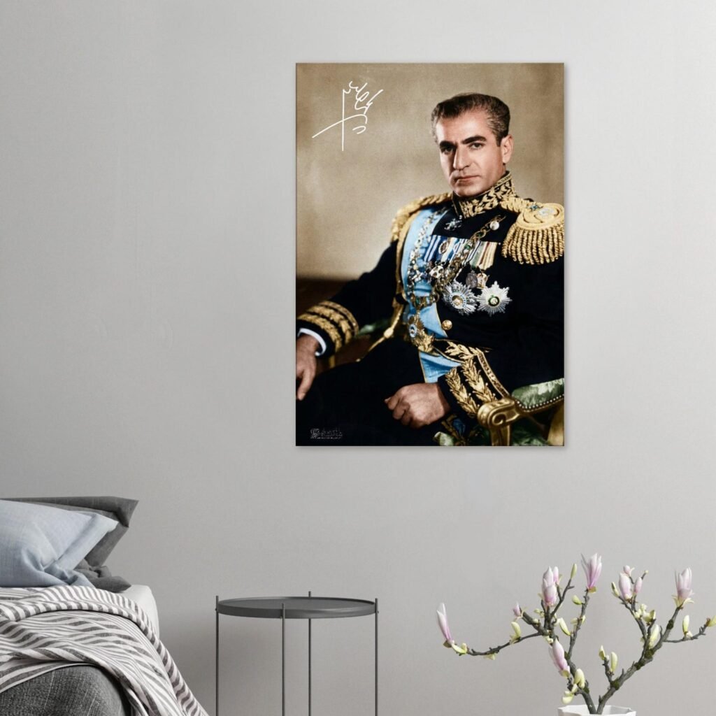 Reza Shah Pahlavi Portrait Canvas Art – Persian Royal Military Decor — detail 3