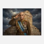 Reza Shah Pahlavi Portrait Canvas – Historic Persian Wall Art, Tomb of Cyrus Illustration — detail 2