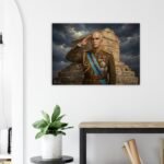Reza Shah Pahlavi Portrait Canvas – Historic Persian Wall Art, Tomb of Cyrus Illustration — detail 4