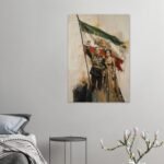Royal Legacy Canvas – The Shah, Empress, and the Lion & Sun Flag — detail 2