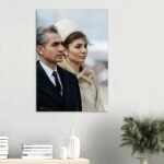 Shah and Farah Pahlavi Airport Portrait Canvas Wall Art – Persian Imperial Decor