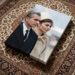 Shah and Farah Pahlavi Airport Portrait Canvas Wall Art – Persian Imperial Decor — detail 4