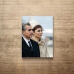 Shah and Farah Pahlavi Airport Portrait Canvas Wall Art – Persian Imperial Decor — detail 5