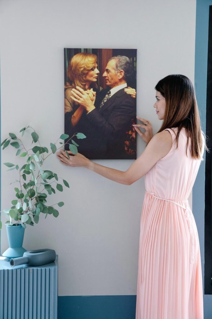 Shah and Farah Tango Dance Portrait Canvas Wall Art – Persian Royal Decor — detail 3