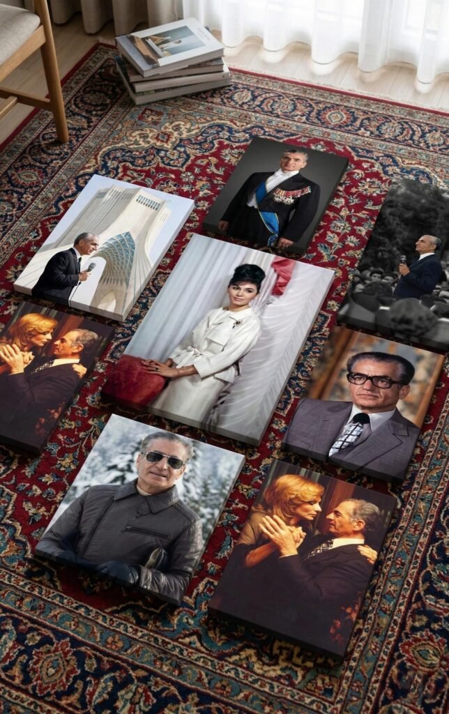 Shah and Farah Tango Dance Portrait Canvas Wall Art – Persian Royal Decor — detail 4