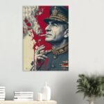 Shah of Iran – Stylized Military Uniform Canvas Portrait