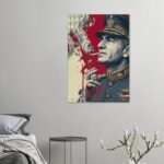 Shah of Iran – Stylized Military Uniform Canvas Portrait — detail 2
