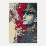 Shah of Iran – Stylized Military Uniform Canvas Portrait — detail 3