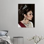 Shahbanu Farah Coronation Emerald Tiara Portrait Canvas Wall Art – Persian Imperial Decor — detail 3