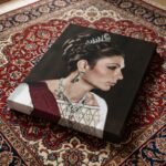 Shahbanu Farah Coronation Emerald Tiara Portrait Canvas Wall Art – Persian Imperial Decor — detail 5