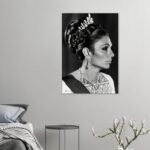 Shahbanu Farah Coronation Pearl Tiara Portrait Canvas Wall Art – Persian Imperial Decor — detail 2