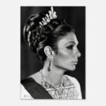 Shahbanu Farah Coronation Pearl Tiara Portrait Canvas Wall Art – Persian Imperial Decor — detail 3