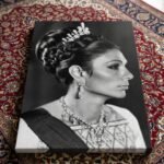 Shahbanu Farah Coronation Pearl Tiara Portrait Canvas Wall Art – Persian Imperial Decor — detail 4