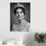 Shahbanu Farah Coronation Portrait Canvas Wall Art – Persian Imperial Decor
