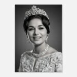 Shahbanu Farah Coronation Portrait Canvas Wall Art – Persian Imperial Decor — detail 2