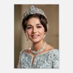 Shahbanu Farah Coronation Portrait Canvas Wall Art – Persian Royal Decor — detail 2