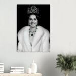 Shahbanu Farah Pahlavi Royal Crown Canvas Print – Persian Imperial Portrait Wall Art