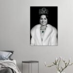 Shahbanu Farah Pahlavi Royal Crown Canvas Print – Persian Imperial Portrait Wall Art — detail 2