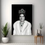 Shahbanu Farah Pahlavi Royal Crown Canvas Print – Persian Imperial Portrait Wall Art — detail 4